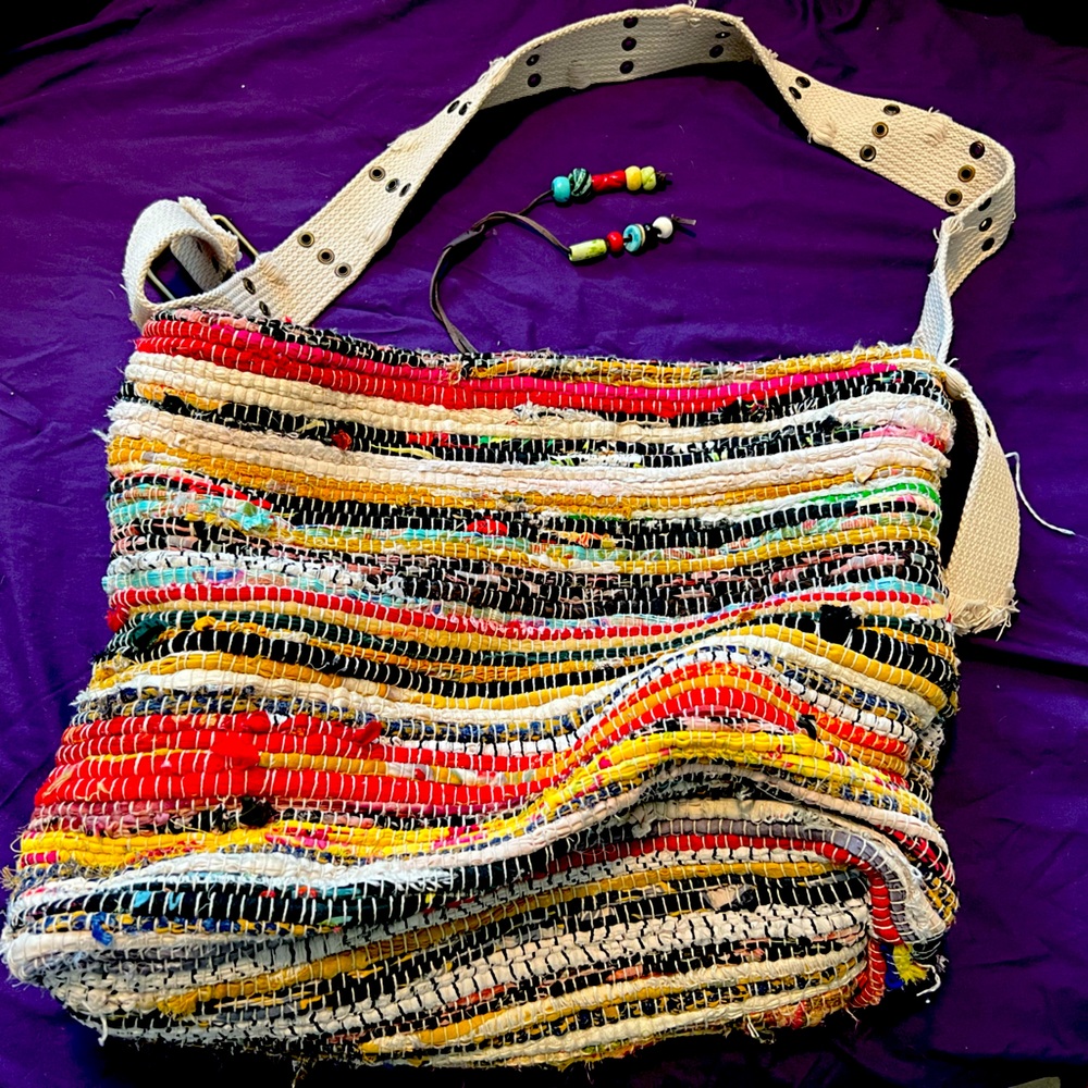 Handcrafted boho “rag bag” large satchel